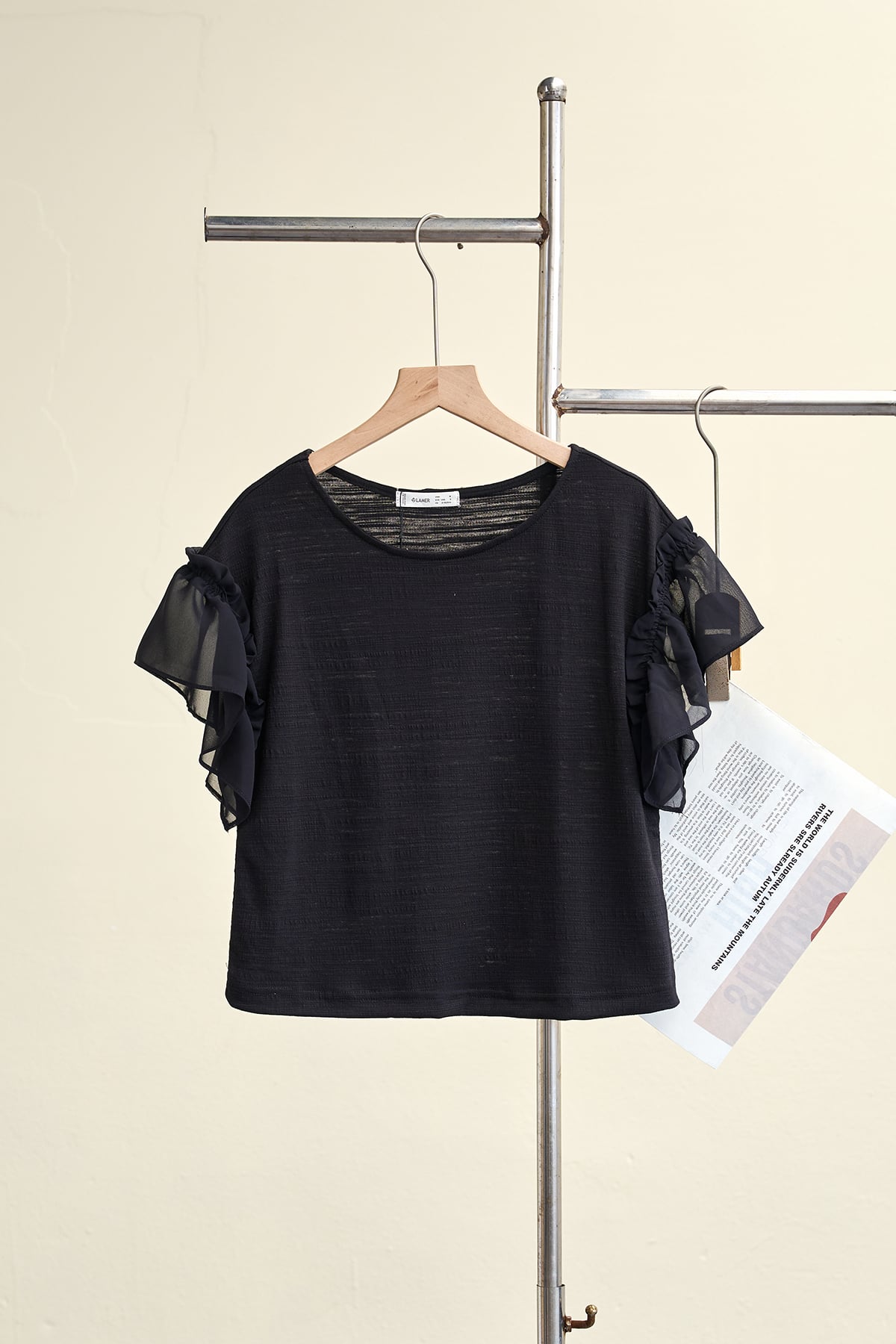 Áo thun croptop bèo nhún tay - L61B26H052