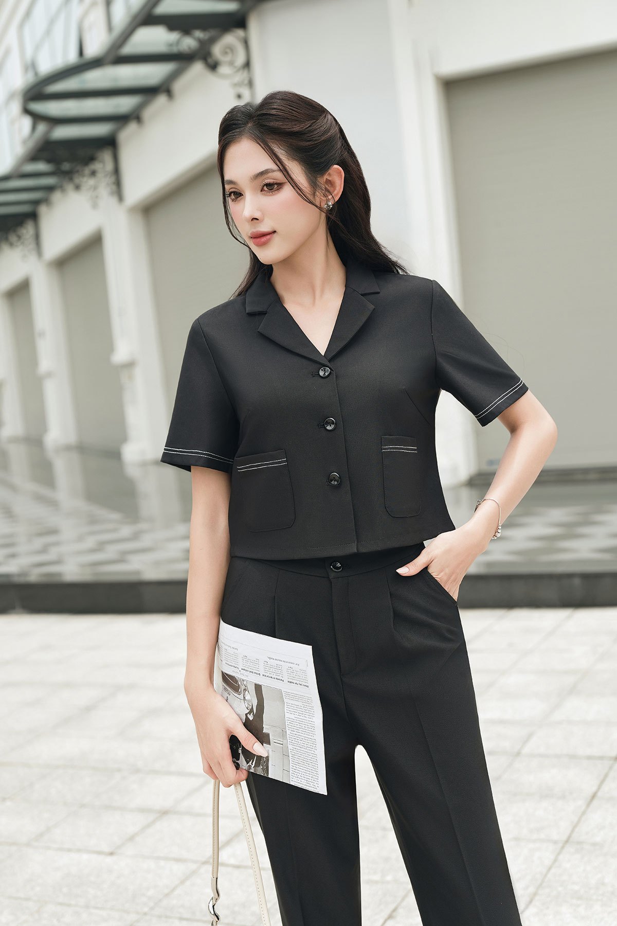 Quần ống côn túi chéo - O64K24Q004 - Ảnh 9