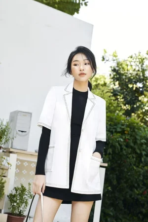 Áo blazer tay ngắn Cổ 2 Ve - V65D20Q003