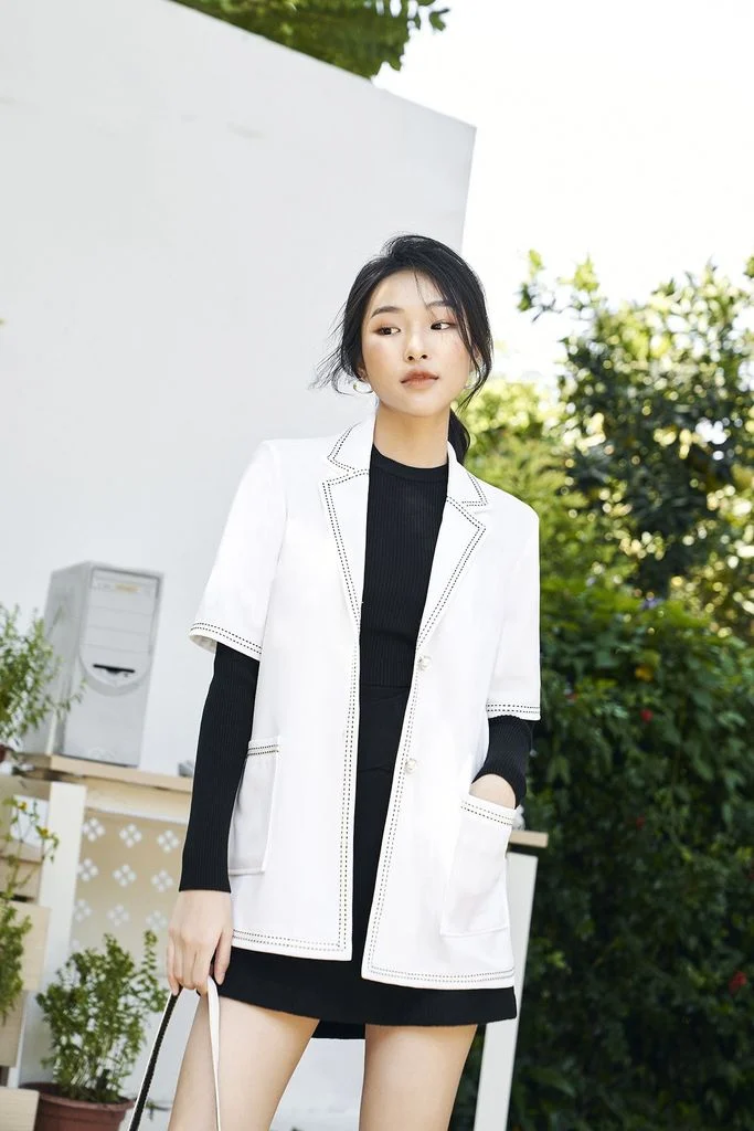 Áo blazer tay ngắn Cổ 2 Ve - V65D20Q003